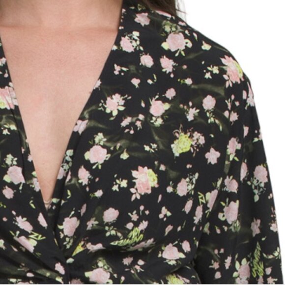 ZADIG & VOLTAIRE Rozom Soft Crinkle Roses Mini Dress - Picture 3 of 3